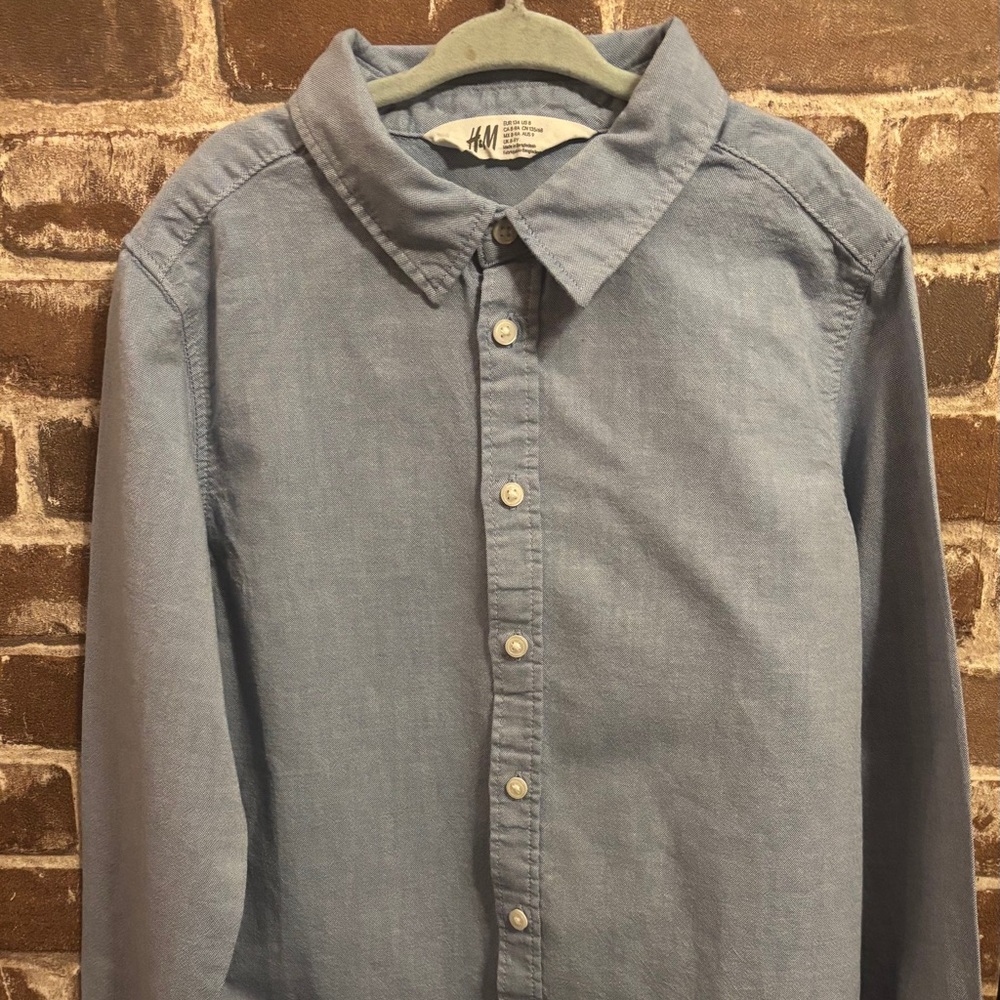 H&M Boys chambray Button-Up Shirt